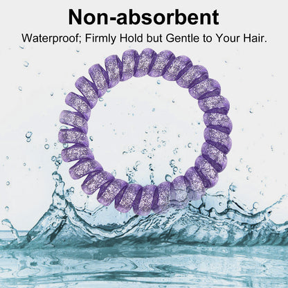 JessLab Spiral Hair Ties, 10 Pcs, No-Damage Coil Bands for Women and Girls