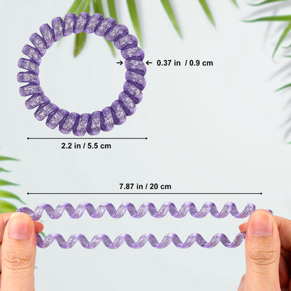 JessLab Spiral Hair Ties, 10 Pcs, No-Damage Coil Bands for Women and Girls